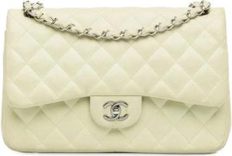 Chanel Pre-owned Double Flap Shoulder Bag - Dames - Vintage Schoudertas - Wit - ONE Size - Leer - Vintage