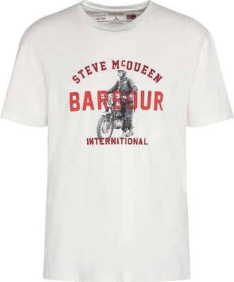 Barbour B.Intl Speedway T-shirt - Heren - T-shirts - Wit - M - Katoen - Tops