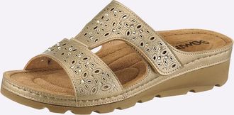 Gemini Pantolette GEMINI, Damen, Gr. 36, goldfarben, Lederimitat, Schuhe Pantolette