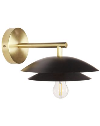 Beliani Lampada Da Parete Moderna Con Base In Metallo Nero E Paralume A Cono Lasolo
