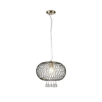 Netlighting Chelsie Large Ceiling Pendant 1 Light Antique Brass Clear Glass in Bronze