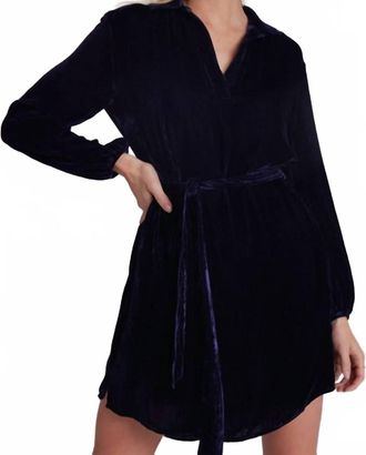 Bella Dahl Velvet Corduroy Tunic Dress In Navy