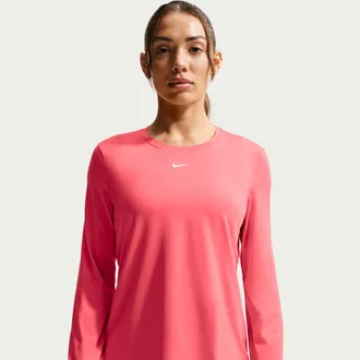 Nike Womens One Classic Dri-FIT Long-Sleeve Top in Pink | FN2801-897