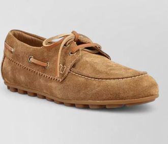 Hogan suede leather boat shoes
