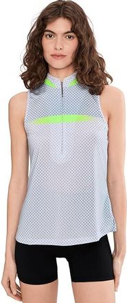 Jamie Sadock Optic Dot Print Sleeveless Top Womens Clothing Grey : XS, Polyester/Spandex