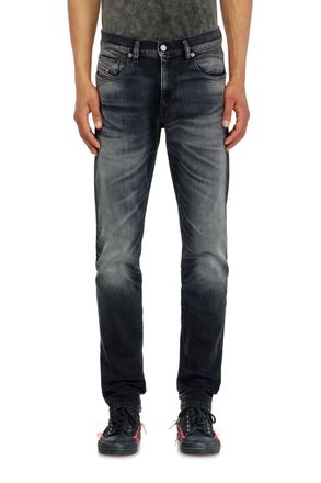 Diesel Slim Jeans Regular Waist 2019 D-Strukt, Black/Dark grey, Zip fly
