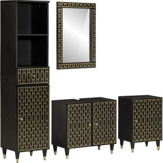 vidaXL Conjunto De Muebles De Ba&ntilde;o 4 Piezas Madera Maciza De Mango Vidaxl