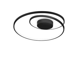 Netlighting OZ Dimmable Swirl Integrated LED Semi Flush Light Black 3000K