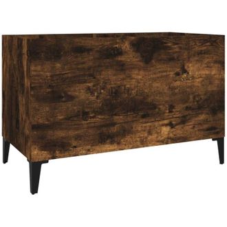 vidaXL Vidaxl - Mueble Discos Madera Contrachapada Roble Ahumado 74,5x38x48 Cm