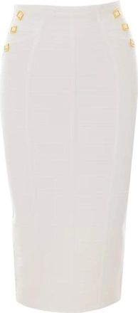 Elisabetta Franchi 3D Knit Skirt - female - Elisabetta Franchi - Pencil Skirts - White - M - Skirts