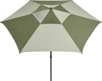 HAY Terrazza Sonnenschirm, sechseckig, &Oslash; 300 cm, gr&uuml;n / dunkelgr&uuml;n