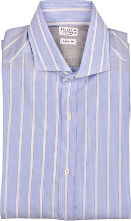 Brunello Cucinelli Light Blue Cotton Mens Shirt
