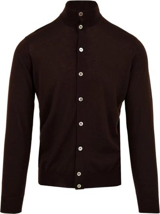FILIPPO DE LAURENTIIS Blousotto - Heren - Vesten - Bruin - S - Wol - Truien & Vesten