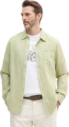Guess Napa Linnen Shirt - Heren - Casual Overhemden - Groen - S - Linnen - Overhemden