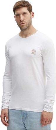 Versace Logo Long Sleeve - Heren - Longsleeves - Wit - M - Katoen - Tops