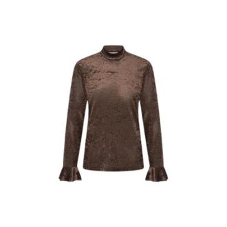 Hart by Helena Hart Tops, Dames, Bruin, XL, Polyester, 7885 Pull Paillet