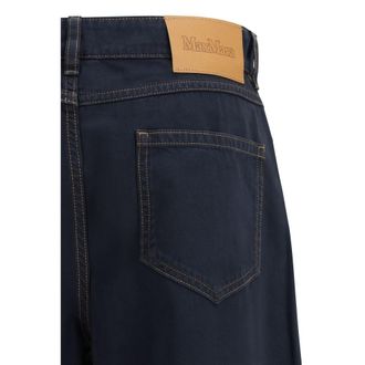 Max Mara Womens Blue Cotton Casual Pants