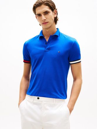 Tommy Hilfiger Mens Slim Fit Smooth Cotton Interlock Polo - Blue - XL