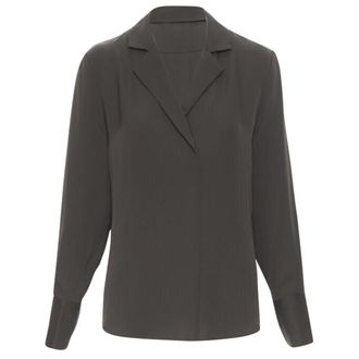 Frame Denim Ame Moss silk popover shirt