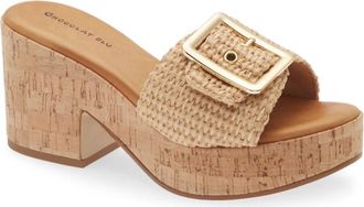 Chocolat Blu Womens Gani Platform Sandal In Natural Raffia