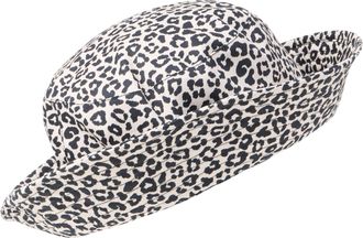Laura Scott Fischerhut LAURA SCOTT, Damen, beige, schwarz, Web, Baumwolle, bedruckt, gemustert, Basic, H&uuml;te Fischerhut, mit trendigem Leopard-Alloverdruck - NEW