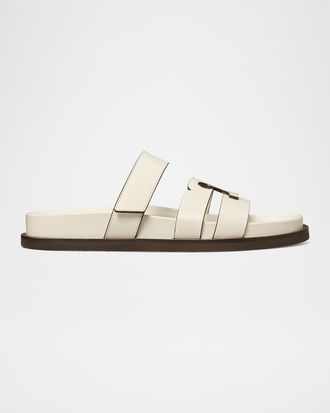 Tory Burch Ines Leather Triple-Band Sport Mule Sandals