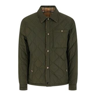 Burberry Overshirt trapuntata Brighton - - Jackets - Uomo - Verde - S