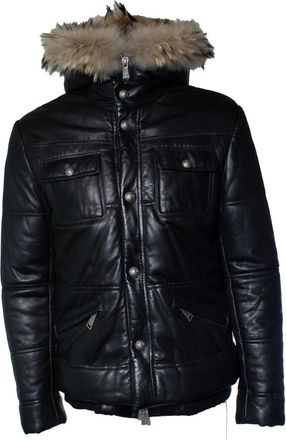 Philipp Plein Philipp Plein, hooded leather bomber with fur