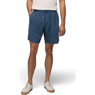 Prana Hideaways Organic Cotton Drawstring Shorts in Bluff Blue at Nordstrom, Size Xx-Large