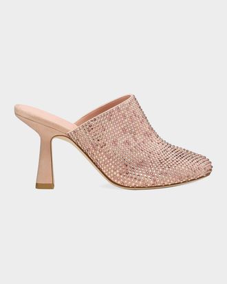 Stuart Weitzman 85mm Talia Shine Suede Mules