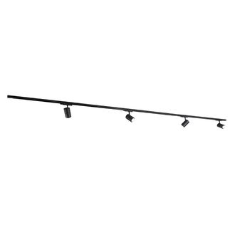 QAZQA Moderno Sistema De Riel Moderno Trif&aacute;sico Negro Con 4 Focos 3000-4000k - Ruler Aluminio /acero /pl&aacute;stico Alargada Incluye Led Max. 4 X 25 Watt - Qazqa