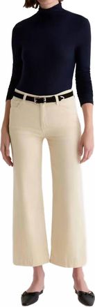 AG - Adriano Goldschmied Saige Wide Leg Crop Corduroy Pants In Opal Stone