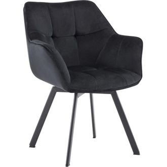 Clp Silla De Comedor De Terciopelo Jordi Negro