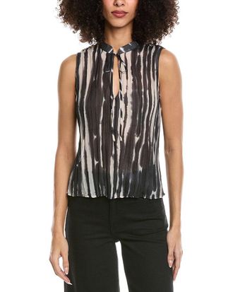 Bella Dahl Tie Neck Pleated Top