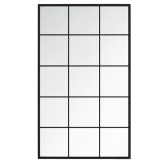 vidaXL Espejo De Pared Metal Negro 100x60 Cm Vidaxl