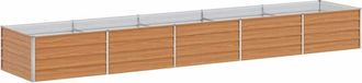 vidaXL Garden Raised Bed Light Brown 400 x 80 x 45 cm Galvanised Steel vidaXL