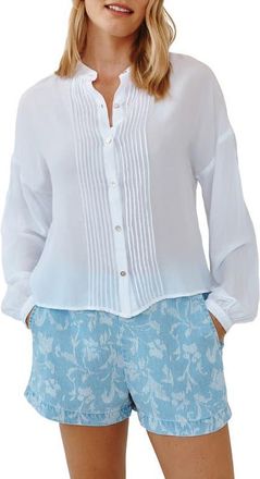 Bella Dahl Pintuck Shirt in White at Nordstrom, Size X-Small