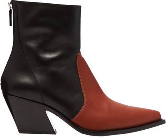 Givenchy Two Tone Heeled Leather Ankle Boots Size 39.5