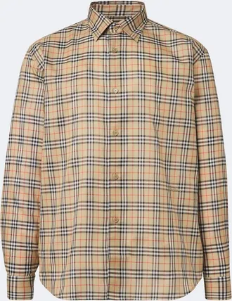 Burberry Camisa de algod&oacute;n con Burberry Check