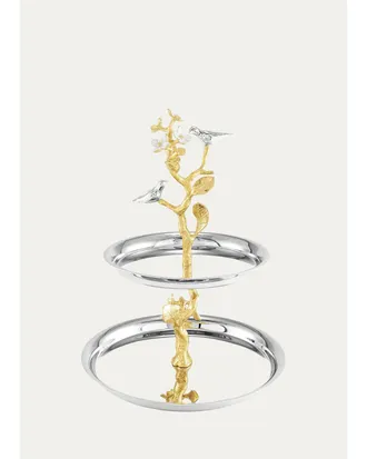 Michael Aram Lovebirds Silver & Gold Etagere