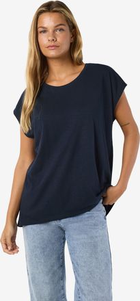 Noisy May Kurzarmshirt NOISY MAY NMMATHILDE S/S LOOSE LONG TOP NOOS, Damen, Gr. XL, navy blazer, Jersey, Obermaterial: 50% Baumwolle, 50% Polyester, unifarben, 