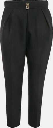 Elisabetta Franchi Black Gabardine Lock Detail Trousers