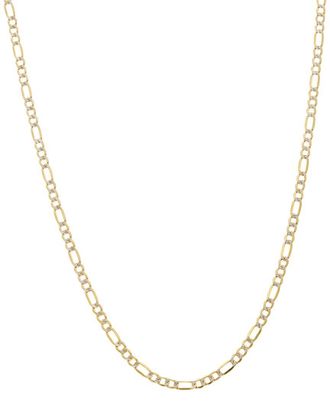 Italian Gold, Inc 10K 3Mm Pave Semi-Solid Figaro Necklace