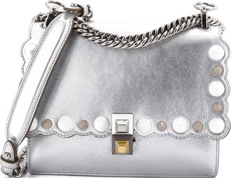 Fendi Kan I Bag Studded Leather Small shoulder bag - Zilver