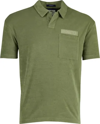 Aeronautica Poloshirt Aeronautica Militaire badstof groen v hals