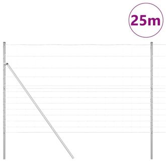 Berkfield Home Durable Field Fence 1.5x25 m Galvanised Steel in Silver