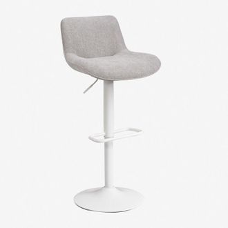 Sklum Sklum - Pack De 2 Taburetes Altos Regulables Con Respaldo En Metal Y Tela Igarasi