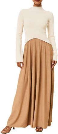 Solid & Striped Soglio Long Sleeve Maxi Swetter Dress in Camel at Nordstrom, Size X-Small