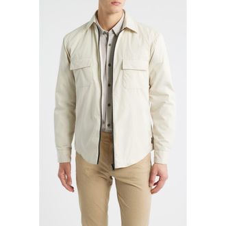 BOSS C-Luke Zip-Up Overshirt in Open White at Nordstrom Rack, Size X-Large