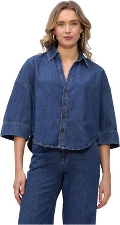 Summum Dames, Blouses & Shirts, Blauw, Maat: XS Denim